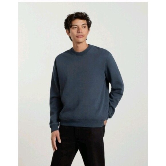 Everlane The Track Crewneck Sweatshirt Organic Cotton faded blue men's 2Xl - Picture 1 of 10